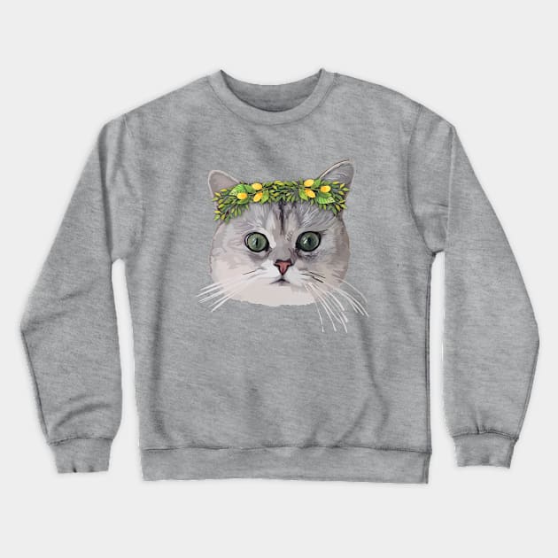 Flower Cat Crewneck Sweatshirt by thedailysoe